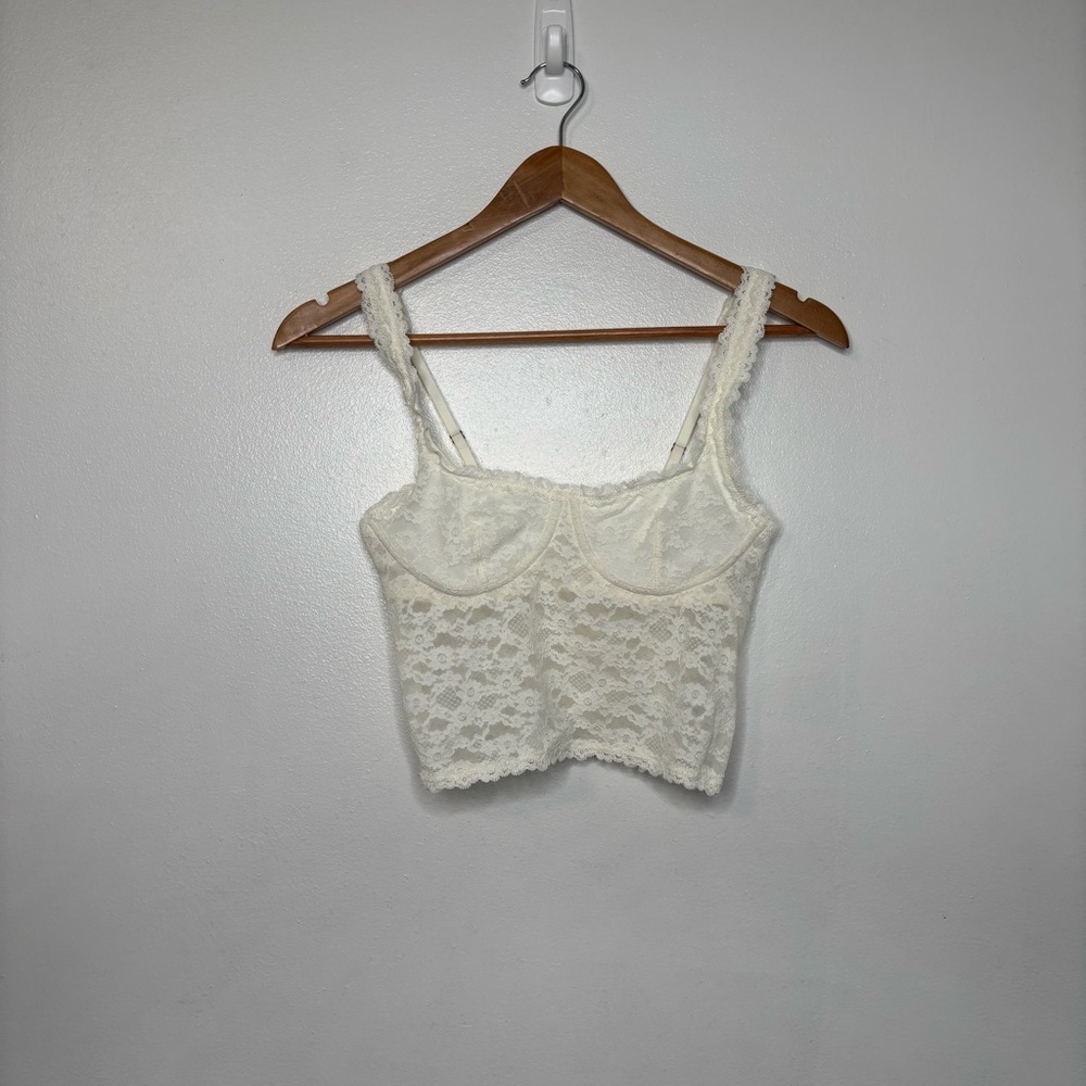 NWT Aerie XS Show Off Lace Crop Tank Top